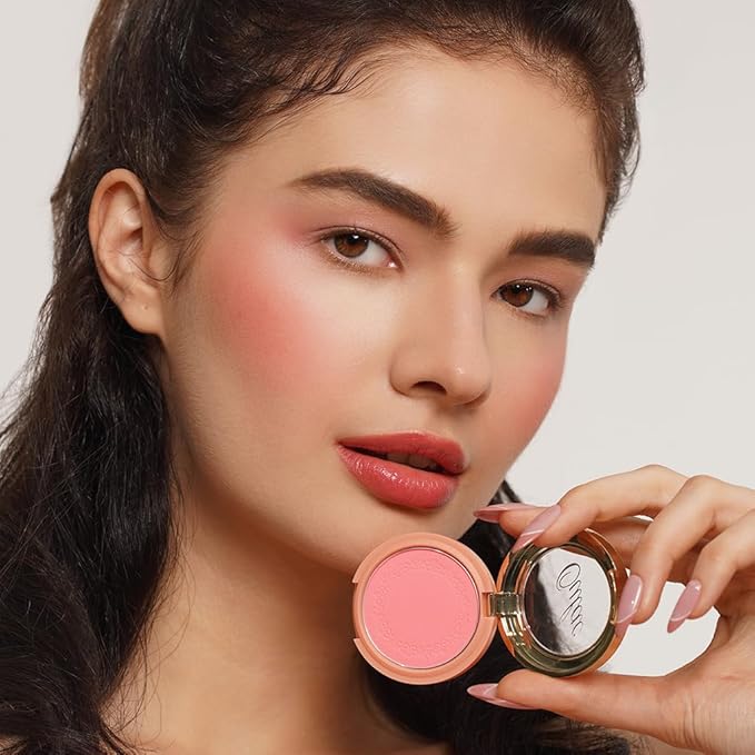 Oulac Yellow Pink Blushers for Cheeks Fair Skin Vegan,Mineral Powder Blush,Rich Colors, Buildable Blusher, Easy to Blend,Vegan,4,8g 13 Petal Blossom