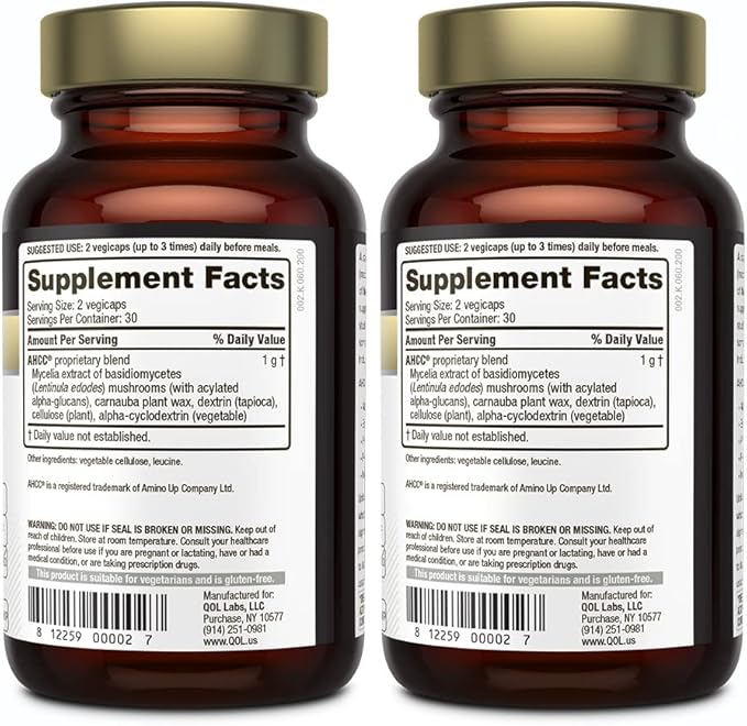 Quality of Life Premium Kinoko Gold AHCC Supplement - Pack of 2