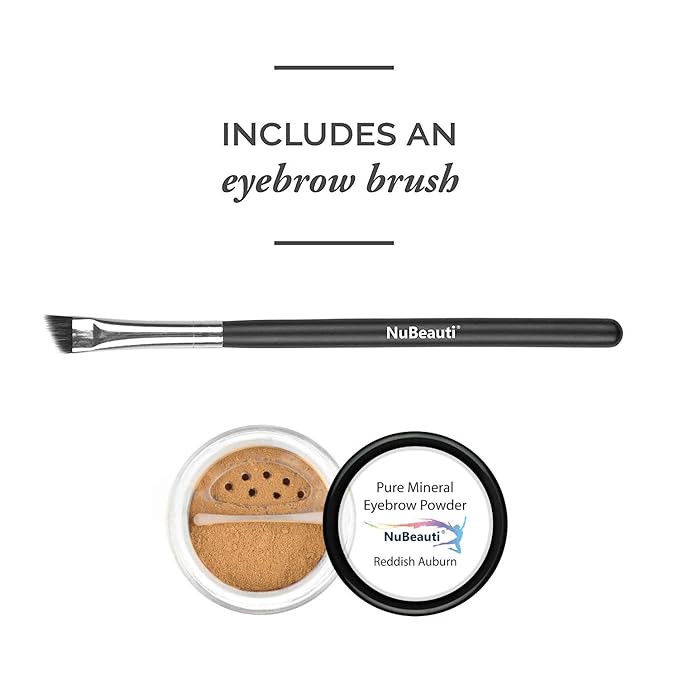 Natural Eyebrow Powder Eyebrow Kit – Mica Brow Powder Eyebrow Makeup Kit with Professional Angled Eyebrow Brush – 10 Natural Shades – No Parabens or Chemicals – Eyebrow Shaper Kit by NuBeauti