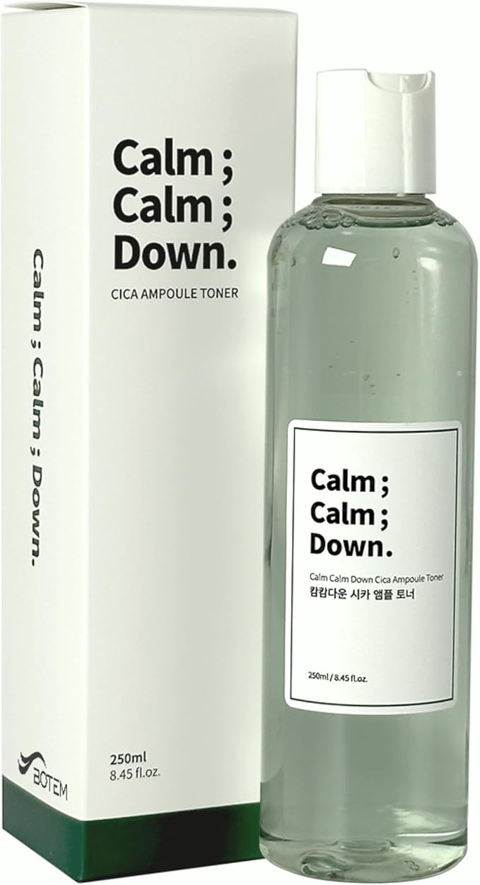 Calm Calm Down CICA Ampoule Toner – Daily Hydrating & Soothing Toner for Sensitive, Acne-Prone Skin with Centella & Madecassoside | Korean Skincare 8.45 fl.oz
