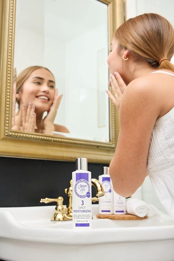Carson Life 3-Step Skincare System - Facial Cleanser, Toner, Moisturizer - Unisex - Face & Neck - Dry Skin - Skincare Kit
