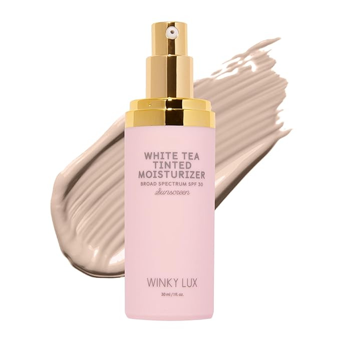 Winky Lux White Tea Tinted Moisturizer SPF 30 – Buildable Coverage with Facial SPF, Lightweight Sunscreen for Face, Naturally Radiant Finish, Long Lasting Coverage with Vitamin E, Fair
