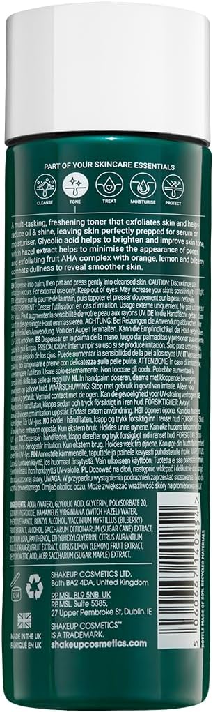Shakeup – Men’s Facial Toner with Glycolic Acid, Lightweight Vegan Formula, Daily Skincare Step, 200ml