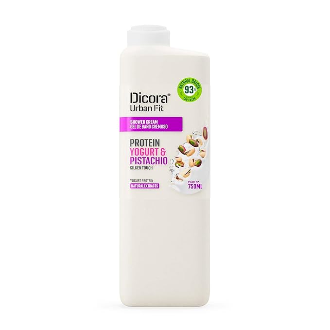 Dicora Urban Fit Shower Cream - Wet Skin Moisturizer for Deep Hydration - Cruelty-Free In Shower Body Lotion - Protein Yogurt and Pistachio - 25.4 oz