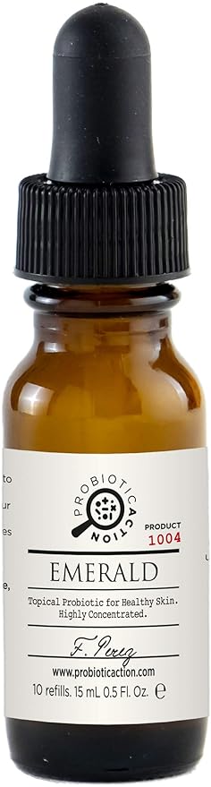 Probiotic Action® EMERALD Sprayable Probiotic for Acne Treatment - Concentrated - 45 -days supply - Repairs and Rejuvenates Damaged Skin Promoting Good Skin Health. Toner – 0.5 Fl Oz.