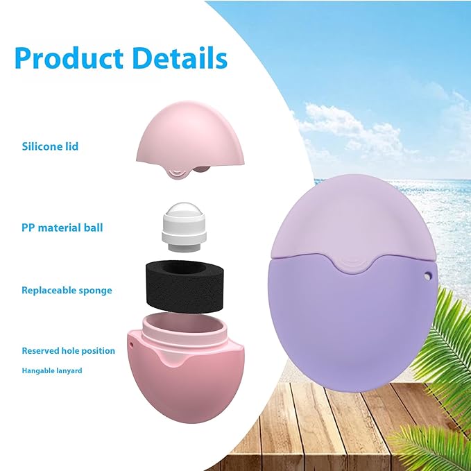 Sunscreen Applicator - Portable - BPA-Free Refillable Roll on Sponge Sunscreen, Suncream & Lotion Applicator For Kids, Adults & Families - Perfect Size for Travel (Green)