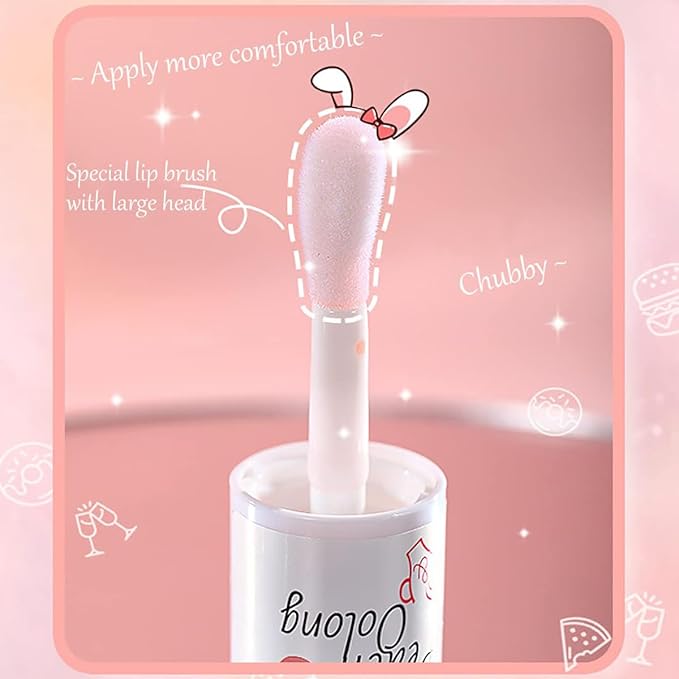 2Pcs Crystal Jelly Moisturizing Lip Oil Hydrating Lip Gloss Set, Korean Big Brush Lip Oil, Long-lasting Nourishing Lip Balm, Plumping Lip Fresh Texture Clear Lip Gloss,Makeup Lip Care Tools