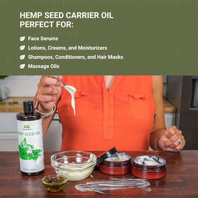 Hemp Seed Oil for Skin, Hair and Body Direct from Hemp Oil Canada - Cold Pressed Hemp Seed Oils - 1 Gallon