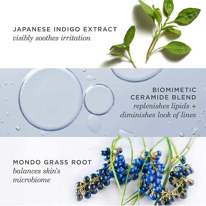 Tatcha Indigo Overnight Repair, Travel-Sized | Mini Redness Reducing, Barrier Reparing Cream - Calm Irritation and Improve Skin Barrier for Sensitive and Eczema-Prone Skin | 15 ml / 0.5 fl. oz.