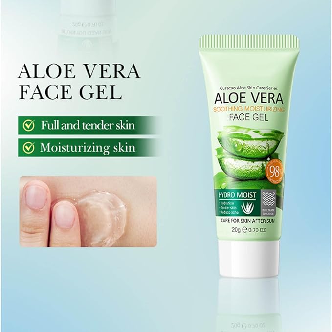 Aloe Vera Travel Skin Care Set, Mini Travel Essentials, 3 Piece Face Routine Set For Women Travel Size Skincare Kit With Aloe Vera Cleanser, Face Gel, Toner | Travel Essentials Gift Set