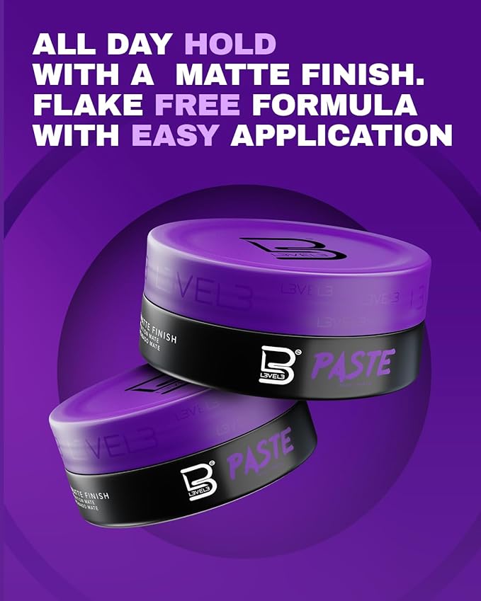 L3 - Level 3 Paste - Long-Lasting Hold - Improves Strength and Volume of Hair - Protects Against Hair Damage - Level Three Men Styling Product (150 ML, Paste)