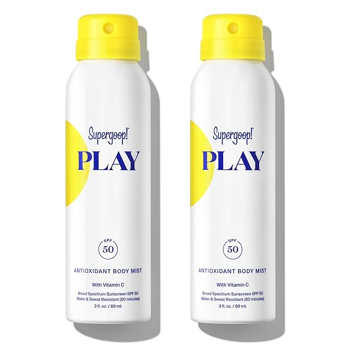 Supergoop! PLAY SPF 50 Antioxidant Body Mist w/Vitamin C - 3 fl oz, 2 Pack - Broad Spectrum Sunscreen Spray - Great for Active Days | w/Vitamin C, for Sensitive Skin