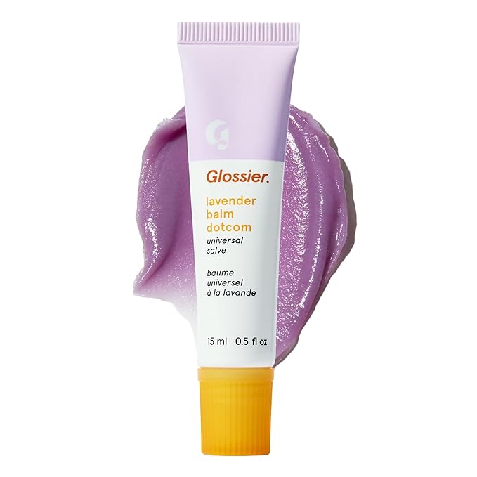 Glossier Balm Dotcom Hydrating Tinted Lip Balm - Universal Salve, Up to 12 Hour Moisture for Dry Lips, Cuticles & Skin - Lanolin, Beeswax & Castor Oil - Lavender, Lilac Tint, 15ml