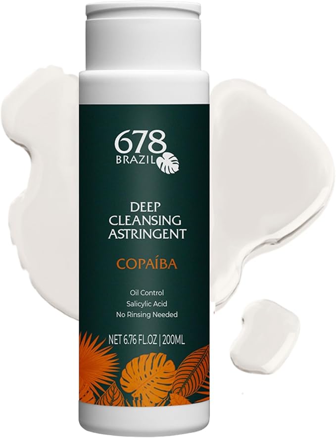 678Brazil Oil Control Deep Cleansing Astringent Lotion - Fresh and Pure Skin - Daily Use - for Oily and Acne-Prone Complexion - Copaiba, Salicylic Acid, Passion Fruit, Aloe Vera - 200ml / 6.76fl.oz