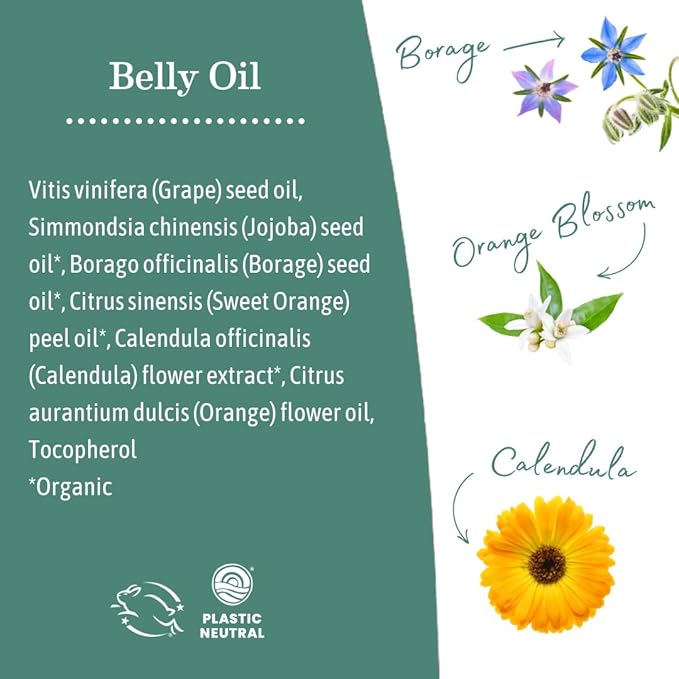 Earth Mama Belly Butter & Belly Oil Bundle for Dry, Stretching Skin | Moisturize + Encourage Skin's Natural Elasticity During Pregnancy & Beyond | 8-Fluid Ounce & 4-Fluid Ounce