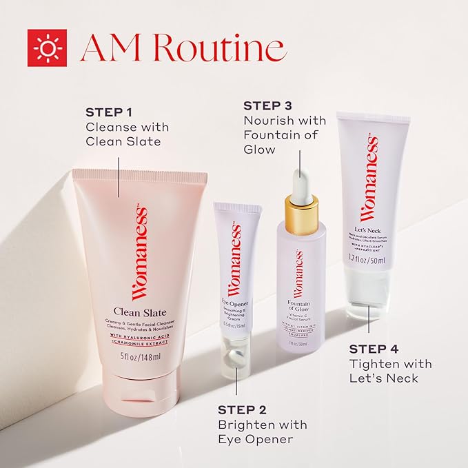 Womaness Let’s Neck Serum for Neck Tightening and Lifting - Firming and Tightening Neck Cream with Cooling Roller Applicator - Hydrating Neck Serum to Smooth Wrinkles and Sagging Skin for Women - 50ml