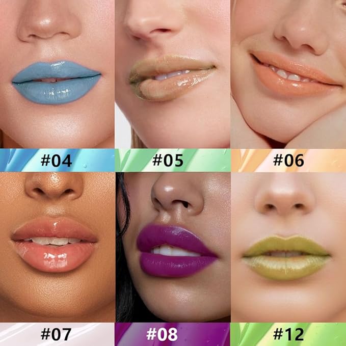 evpct Nourishing Moisturizing Tinted Lip Balm for A Sheer Tint of Color, Softens Smooths Hydrates Moisturizes Lightweight, Lip Care Gloss Plumper Stain for Women Dry & Chapped Lips, 6 Colors Set02