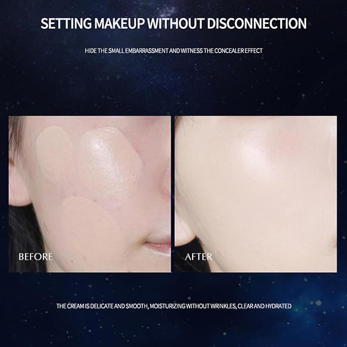 bb Cream, Flawless BB Cream Long Lasting No Makeup Removal, Long-Lasting CC Cream Concealer With Powder Puff, Even Skin Tone for All Skin Types, Natural Color (A)