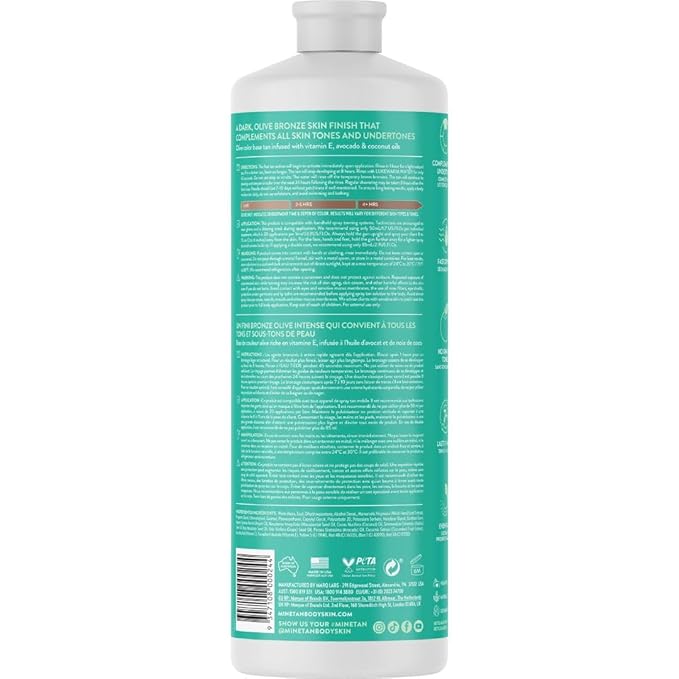 MineTan Spray Tan Solution | Olive - Fake Tanning Mist Best for Dark Bronzed Glow Skin Finish, Fast Drying, 1 Hour Express, Hydrating, Salon Professional Formula, Vegan, 33.8 Fl Oz