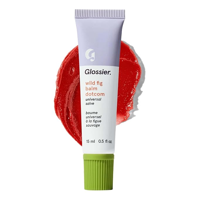 Glossier Balm Dotcom Hydrating Tinted Lip Balm - Universal Salve, Up to 12Hr Moisture for Dry Lips, Cuticles & Skin - Lanolin, Beeswax & Castor Oil - Wild Fig, Honeyed Scent Coral Tint, 15ml