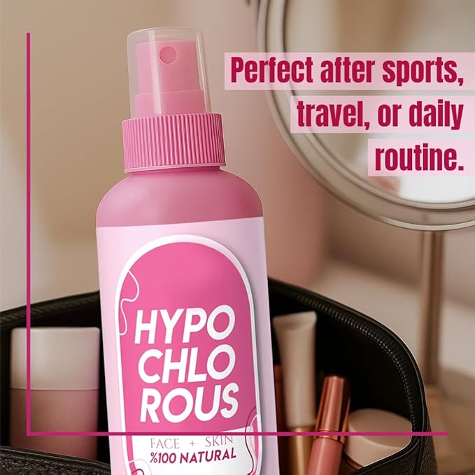 HOCl Hypochlorous Acid Spray Pure 250 ml / 8.4 oz – Natural Skin & Face Mist – Gentle Refreshing Formula for Cleansing, Soothing & Deodorizing – Alcohol-Free & pH Balanced