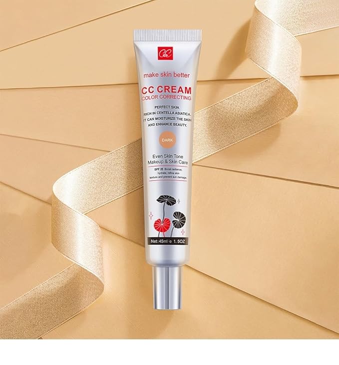 Cica CC Cream with Concealer-Hydrating,Anti-Aging,Natural Cover for SensitiveSkin-SPF 25,Lightweight, Long-LastingMakeup-1.5FIOz