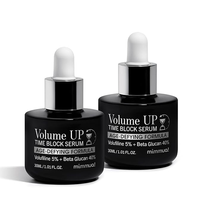 Volume Up Time Block Serum | Anti-Aging 5% Volufiline + 40% Beta Glucan | Plumps Wrinkles by Stimulating Fat Cell Production | Undereye, Forehead, Frown Lines&Neck Wrinkles | 30ml / 2pcs