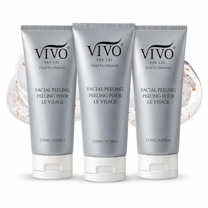 Vivo Per Lei Facial Peeling Gel - Helps Address Dead Skin Buildup - Gentle Exfoliating Gel for Rough, Dry, Sensitive or Mature Skin - Face and Body Scrub - Non Abrasive - 4.05 Fl. Oz. - Pack of 3