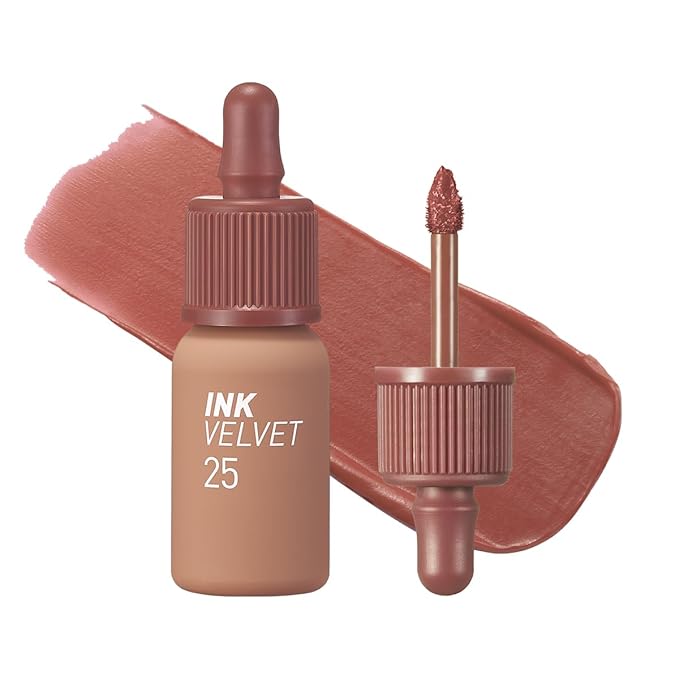 Peripera Ink the Velvet Lip Tint - High Pigment Color, Longwear, Weightless, Gluten-Free, Paraben-Free (25 CINNAMON NUDE)