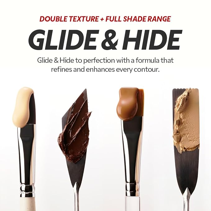 TIRTIR Glide&Hide Blurring Concealer - Creamy texture, Conceals dark circles and wrinkles, Dual formula (liquid tip & balm stick), Long-lasting wear, Korean Makeup, #0.5N, 0.28 Oz