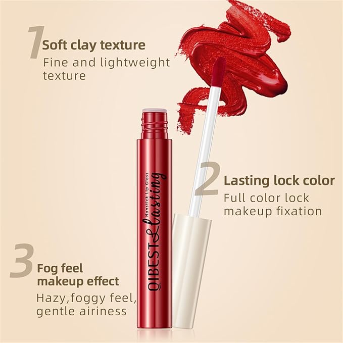 12Pcs Nude Matte Liquid Lipstick Set, Waterproof Long Lasting Non-Stick Cup Nude Brown Dark Red Purple Lipstick 24 Hour Matte Lipstick Professional Lip Makeup Valentine's Day Gift for Women (Set A)