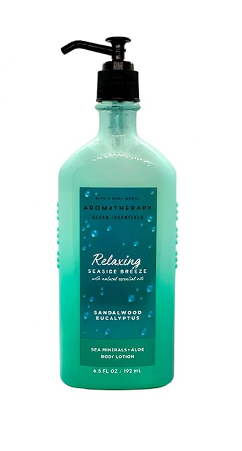 Bath & Body Works Aromatherapy Ocean Essentials Relaxing - Sandalwood Eucalyptus Body Lotion, 6.5 Ounce, 6.50 Fl Oz (Pack of 1), 6.5 Fl Oz, 6.5 ounces