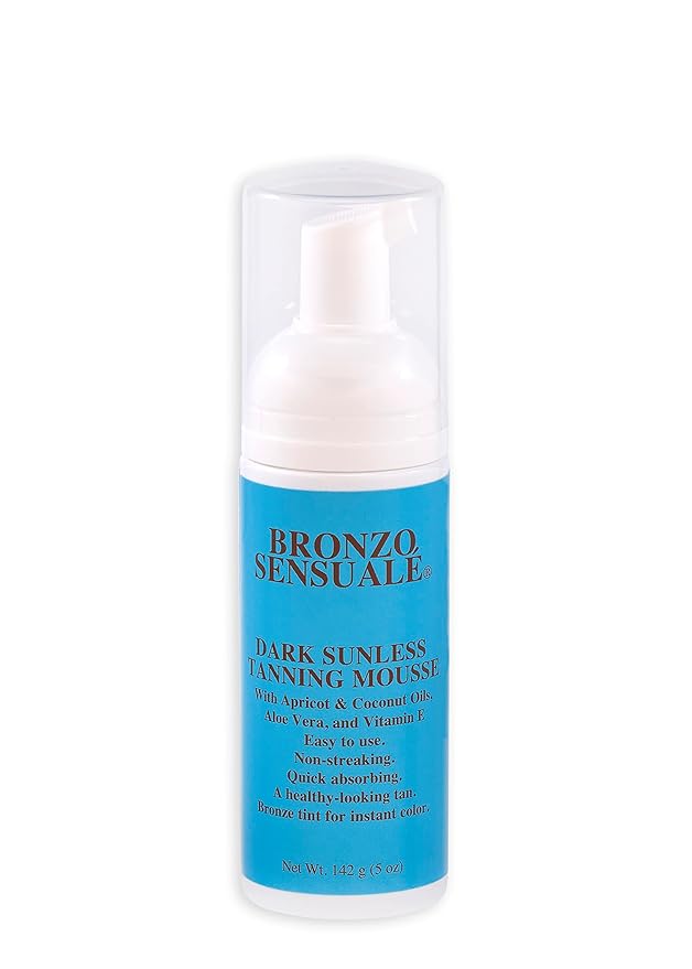 Self-Tanning Mousse + Instant Bronzer – Streak-Free Golden Glow in 1 Hour, No Orange, by Bronzo Sensuale, 5 Fl. Oz.