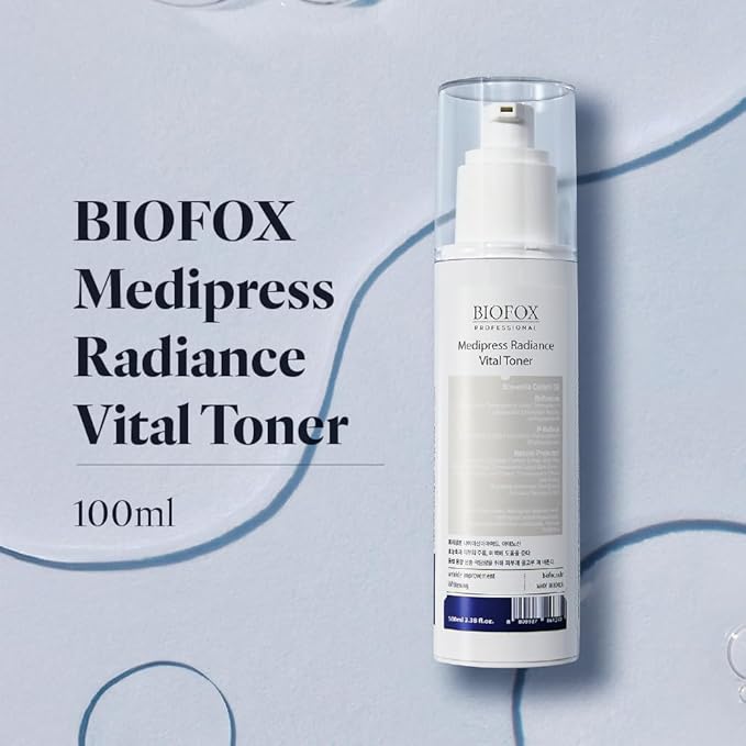 BIOFOX Medipress Radiance Vital Toner 100ml – pH 5.5 Boosting Toner with Peptides, Niacinamide & Hyaluronic Acid – Skin Balance & Hydration for All Skin Types