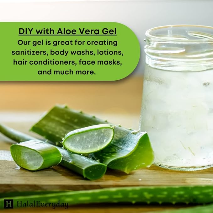 HalalEveryDay | 100% Pure Aloe Vera Gel | After Sun Care Soothe & Hydrate | Sun Burn Relief | Moisturizing | Vegan | 4 oz