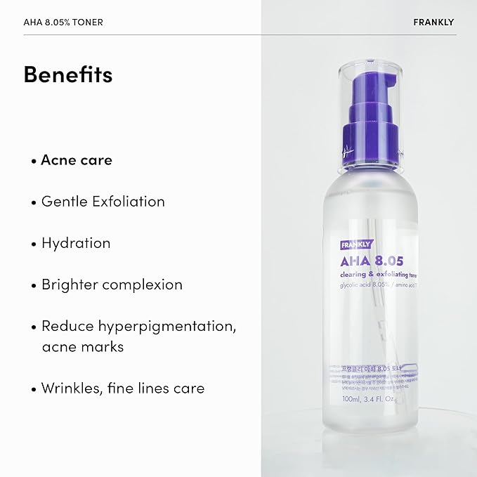 FRANKLY Ultimate Pore Care Set – Cleansing Oil, Closer Serum, AHA 8.05% Toner | BHA & LHA Cleanser + Peptide Serum | Vegan Korean Skin Care | Skincare Gifts