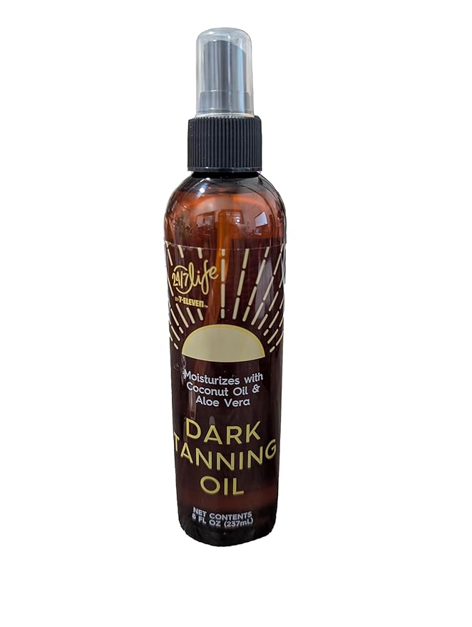 Dark Tanning Oil 8 Oz - Moisturizing Sun Tan Lotion with Coconut Oil & Aloe Vera, Dark Tanning Spray for Deep, Long-Lasting Tan, Hydrating for Glowing Skin