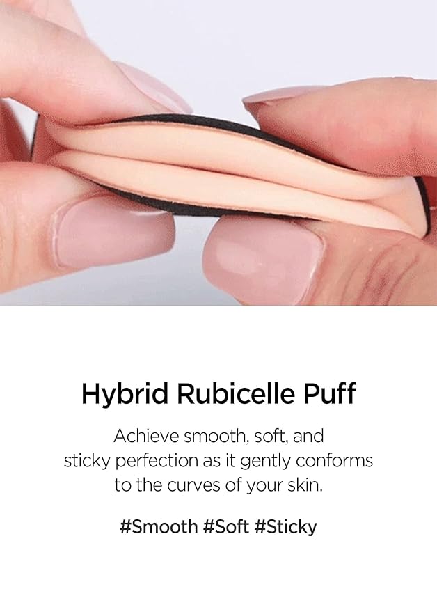 JUNG SAEM MOOL Cushion Puff | Natural Cover Puff for Smooth Fitting, Round Shape 2.1 Inch, Set (10p)