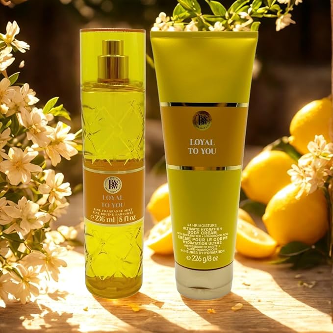 Bath & Body Works LOYAL TO YOU Fine Fragrance Mist & Ultimate Hydration Body Cream 2-piece Gift Set with a Red Bow for Holidays - Full Size