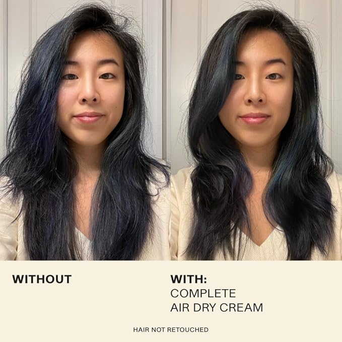 JVN No Heat Complete Air Dry Cream, 5 Fl Oz, Hair Smoothing Cream Enhances Your Natural Texture, Curl Cream and Wavy Hair Products, Silicone Free