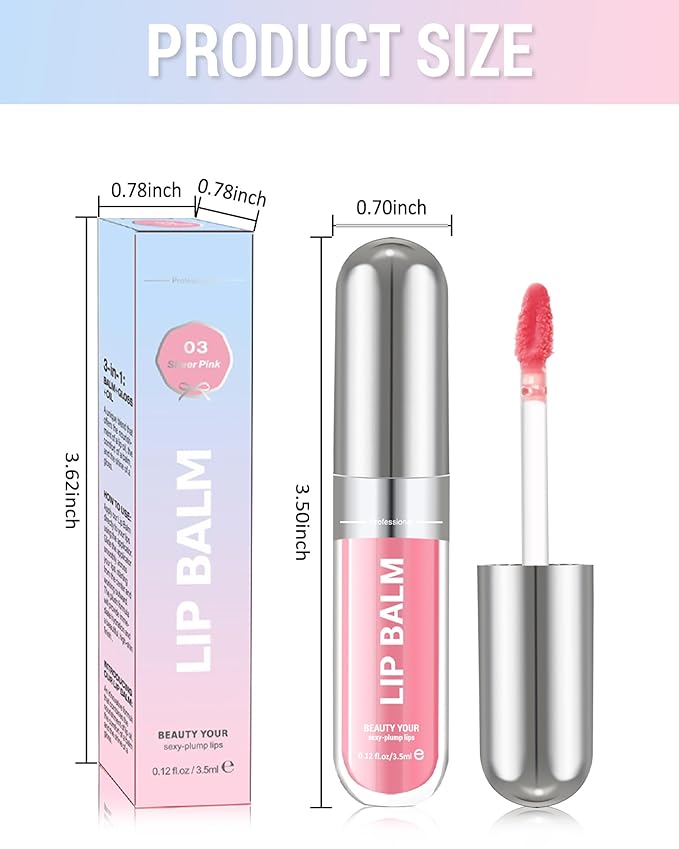 Clear Lip Gloss Oil, Transparent Hydrating Lip Tint Stain, Sheer Lip Treatment Moisturizer, Moisturizing Lip Tint Balm Lipstick Lipgloss, Glow Reviver Lip Care Oil, Christmas Makeup Gift for Women-02