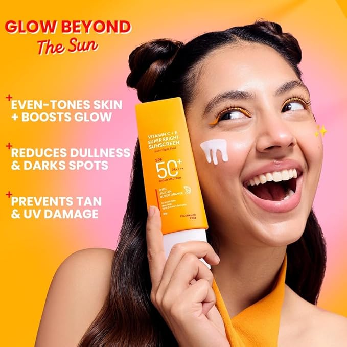 Vitamin C and E Sunscreen, SPF 50+++, Water-Light Formula, No White Cast, 50g