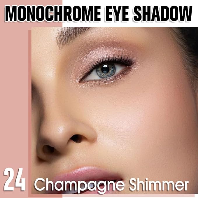 Dusty Pink Champagne Shimmer Eye Shadow Palette Makeup, Shimmer Monochrome Eyeshadow For Older Women, Pigmented Waterproof Sombras Para Ojos, Vegan, Talc, Paraben & Cruelty Free