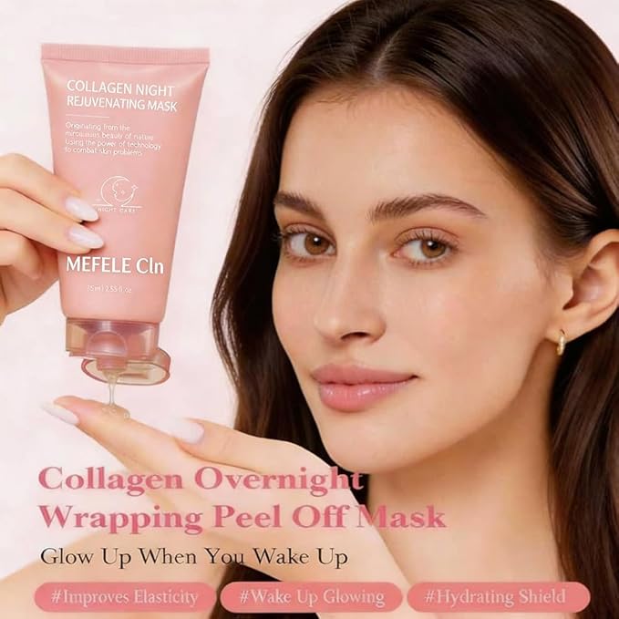 Peel Off Mask,Collagen Face Mask, Hydrating Overnight Hydrogel Mask,Gentle Skin Care, Pore Minimizing - Korean Skincare -Elasticity Improvement - Better Than Sheet Masks