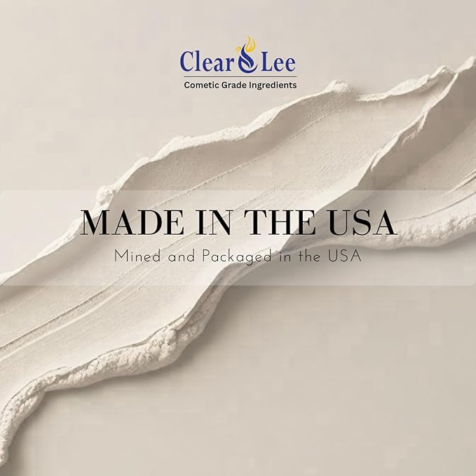 ClearLee Kaolin Clay Cosmetic Grade Powder - 100% Pure Natural Powder - Great For Skin Detox, Rejuvenation, and More - Heal Damaged Skin - DIY Clay Face Mask (8 oz)