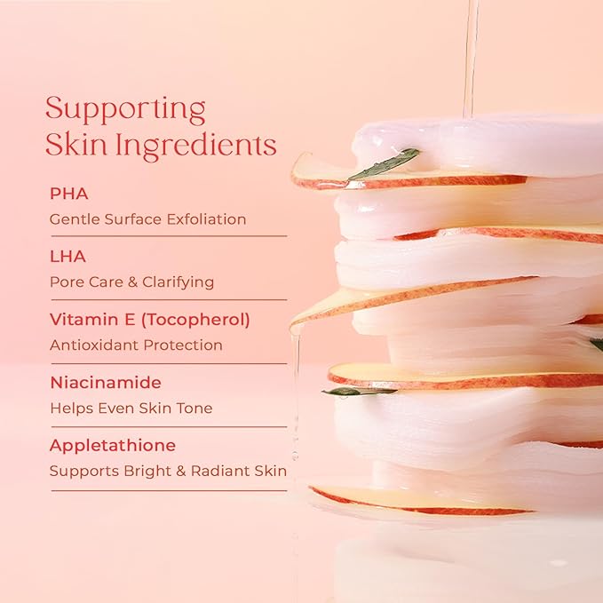 Appletathione Toning Toner Pads for Dark Spots & Uneven Tone Refinement with Apple+Glutathione, Niacinamide, LHA & PHA, 160ml/5.41fl.oz./60 Pads