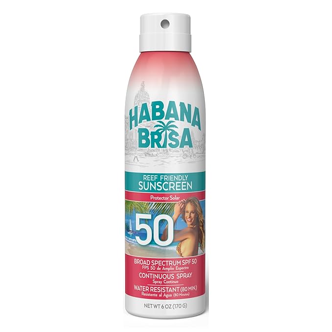 Reef Friendly Sunscreen Spray – Water-Resistant, Broad Spectrum, No Oxybenzone or Octinoxate, 360° Spray, 6 FL OZ (SPF 30, SPF 50, SPF 70) (6 Fl Oz (Pack of 1), 50, Sun Protection Factor (SPF))