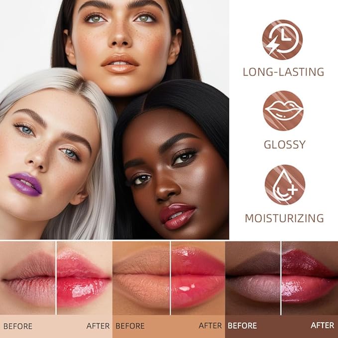 evpct Nourishing Moisturizing Tinted Lip Balm for A Sheer Tint of Color, Softens Smooths Hydrates Moisturizes Lightweight, Lip Care Gloss Plumper Stain for Women Dry & Chapped Lips, 01# STRAWBERRY