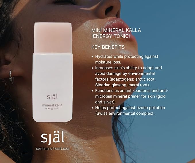 Själ Mini Mineral Energy Tonic with Rosewater, 1 oz, Hydrating Face Mist