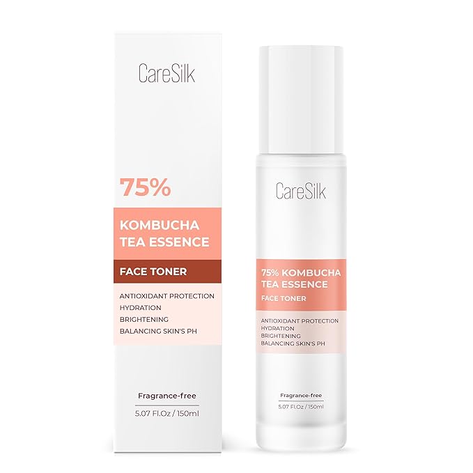 Kombucha Tea Essence Face Toner - Fermented Black Tea Hydrating Essence Skincare Gel Cream - Ceramide Regulation Barrier Serum + Hyaluronic Acid & Niacinamide